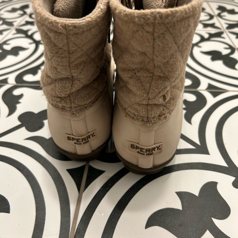 Sperry Taupe and Light Brown Women's Winter Rain Boots - Picture 4 of 6